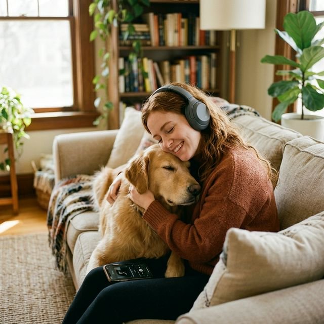 Escuchando audio con mascota